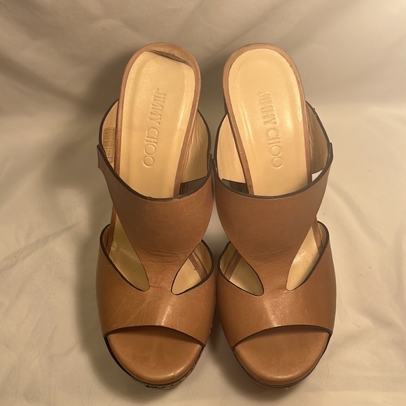 Jimmy Choo cork platform wedge size 39.5 - Picture 2 of 5